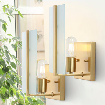 Mila 5.5" Modern Coastal Iron/Glass LED Sconce - JONATHAN Y